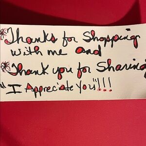 Handwritten Thank You Note on Red Background